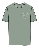 The Womens Tee - Sage - Beachy Beads - Left Chest & Back Center Stacked - Bone