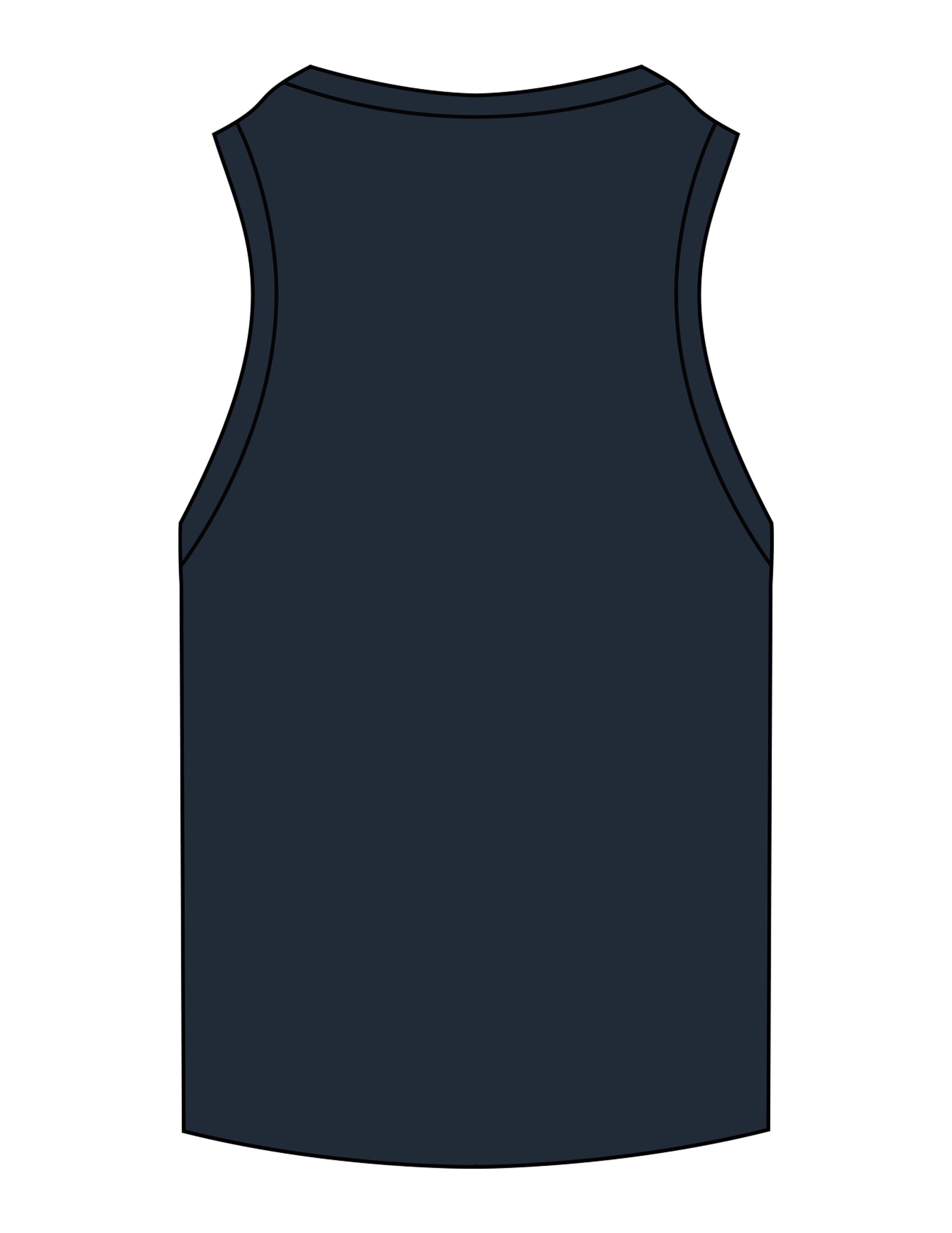 The Ribbed Full Length Tank - Navy - NSpiers - Center Chest Stacked - Embroidered - White