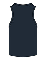 The Ribbed Full Length Tank - Navy - NSpiers - Center Chest Stacked - Embroidered - White