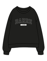 The Womens Crewneck - Black - Erabelle - Chest Arc Stacked "BARRE" - Printed - White