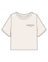 The Midweight Crop Tee - Ivory - Forme Barre Nantucket - Left Chest Stacked - Printed - Olive