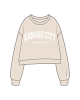 The Studio Crop - Latte - STUDIO 7 - Center Chest "KANSAS CITY" - Printed - White