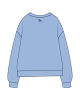 The Midweight Unisex Crewneck - Washed Light Blue - NAVY NOO - Center Chest Stacked & Back Center Neckline - Navy