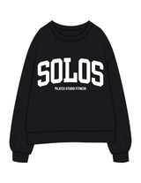 The Mens Classic Crewneck - Navy - Solos Pilates - Center Chest Stacked - Printed - White