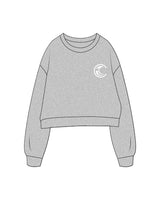 The Oversized Crop - Heather - Coastal Core - Left Chest & Back Center Stacked - White