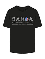 The Mens Tee - Black - Kava Cup - Center Chest Stacked White & Black Text - Printed - Full Color