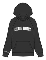 The Mens Hoodie - Washed Black - Club Body - Center Chest & Right Sleeve - Printed - Full Color