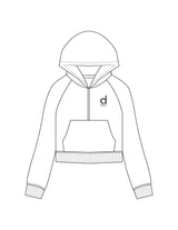 The Half Zip Hoodie - White - D Lagree - Left Chest Stacked - Embroidered - Charcoal