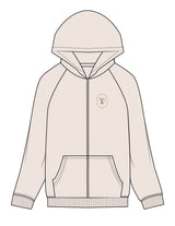 The Recycled Unisex Zip Hoodie - Polar - Velvaere - Left Chest & Back Stacked - Printed - Brown
