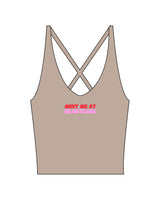 The Sporty Strappy Tank - Brown - HeartCore - Chest Stacked & Center Back - Printed - Full Color
