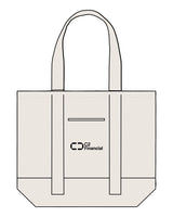 The Contrast Tote Bag - Natural / Natural - C2 Financial - Center Body Stacked - Printed - Black