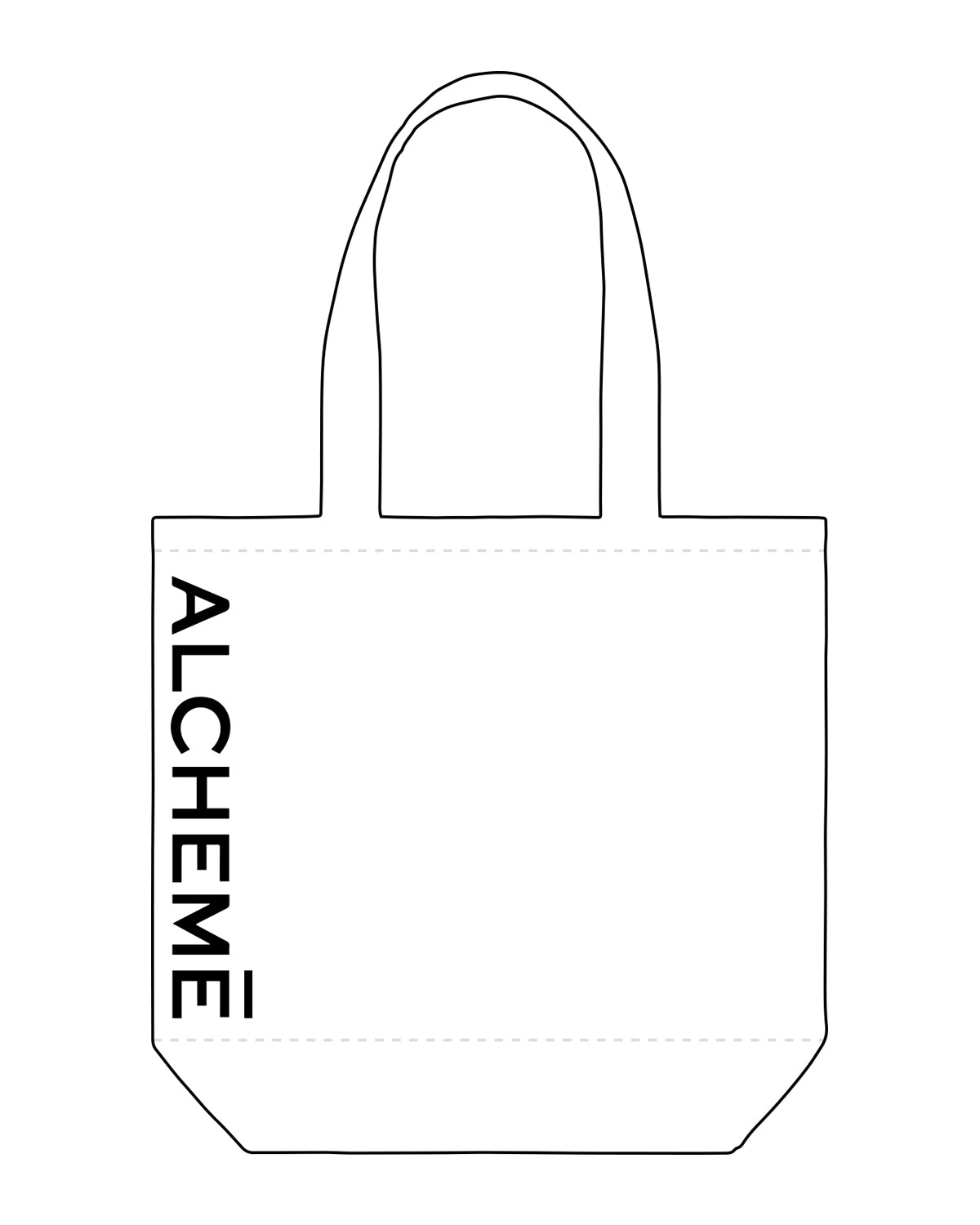 The Promo Tote Bag - White - ALCHEME - Right Stacked - Black