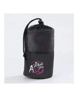 The Gym Towel - Black - The Whole You Wellness - Front Bottom Left Corner - Printed - White - The Gym Towel Bag - Black - Center Body - Printed - Full Color