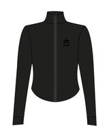 The 3/4 Crop Zip Jacket - Black - enCore Pilates - Left Chest Stacked - Printed - Tone on Tone