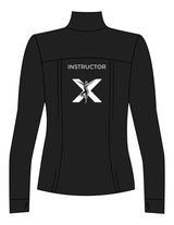 The Womens Zip Jacket - Black - Movement Pilates Buffalo - Left Chest Stacked & Back "INSTRUCTOR X" - Printed - White