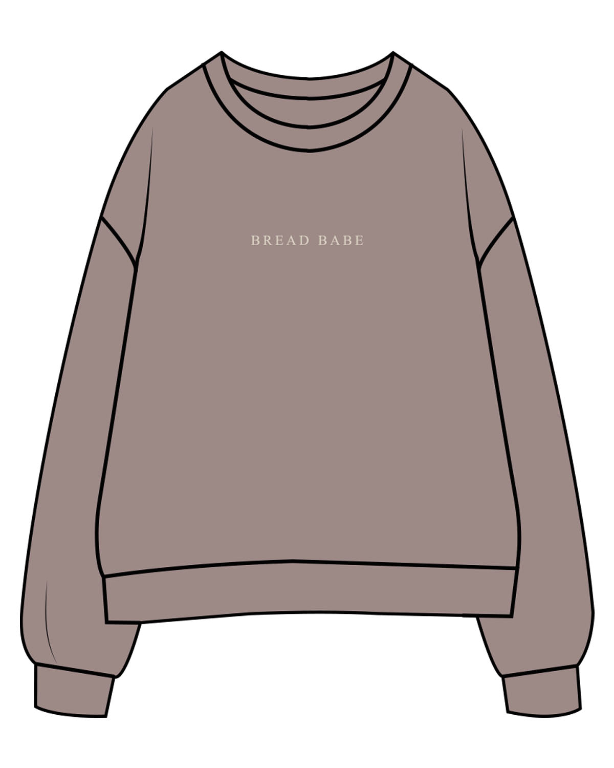The Womens Crewneck - Washed Gray - The Dough Dealer - Center Chest - Back Center Stack - Printed - Off White