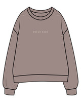 The Womens Crewneck - Washed Gray - The Dough Dealer - Center Chest - Back Center Stack - Printed - Off White