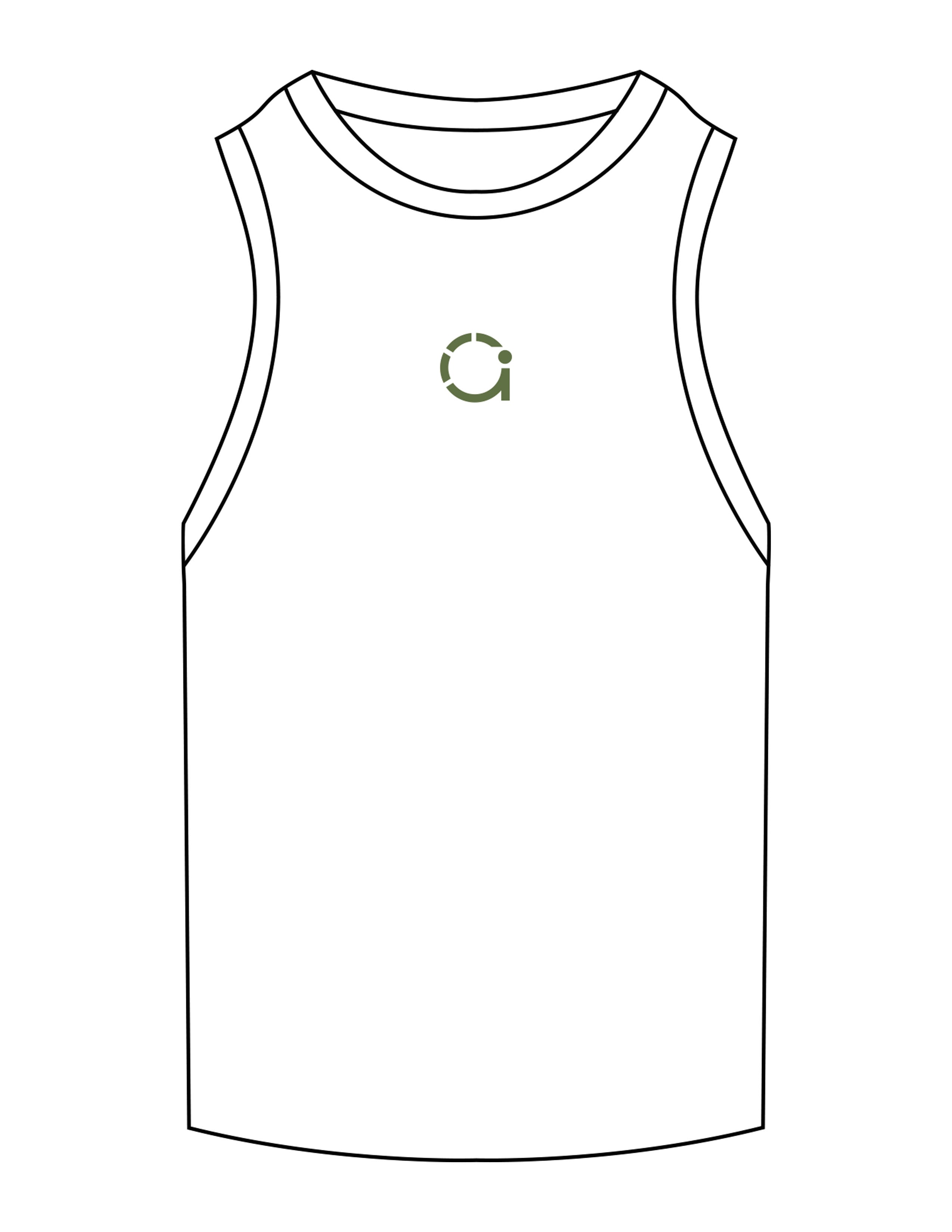 The Ribbed Full Length Tank - White - Align Pilates Studio - Center Chest - Embroidered - Sage Green