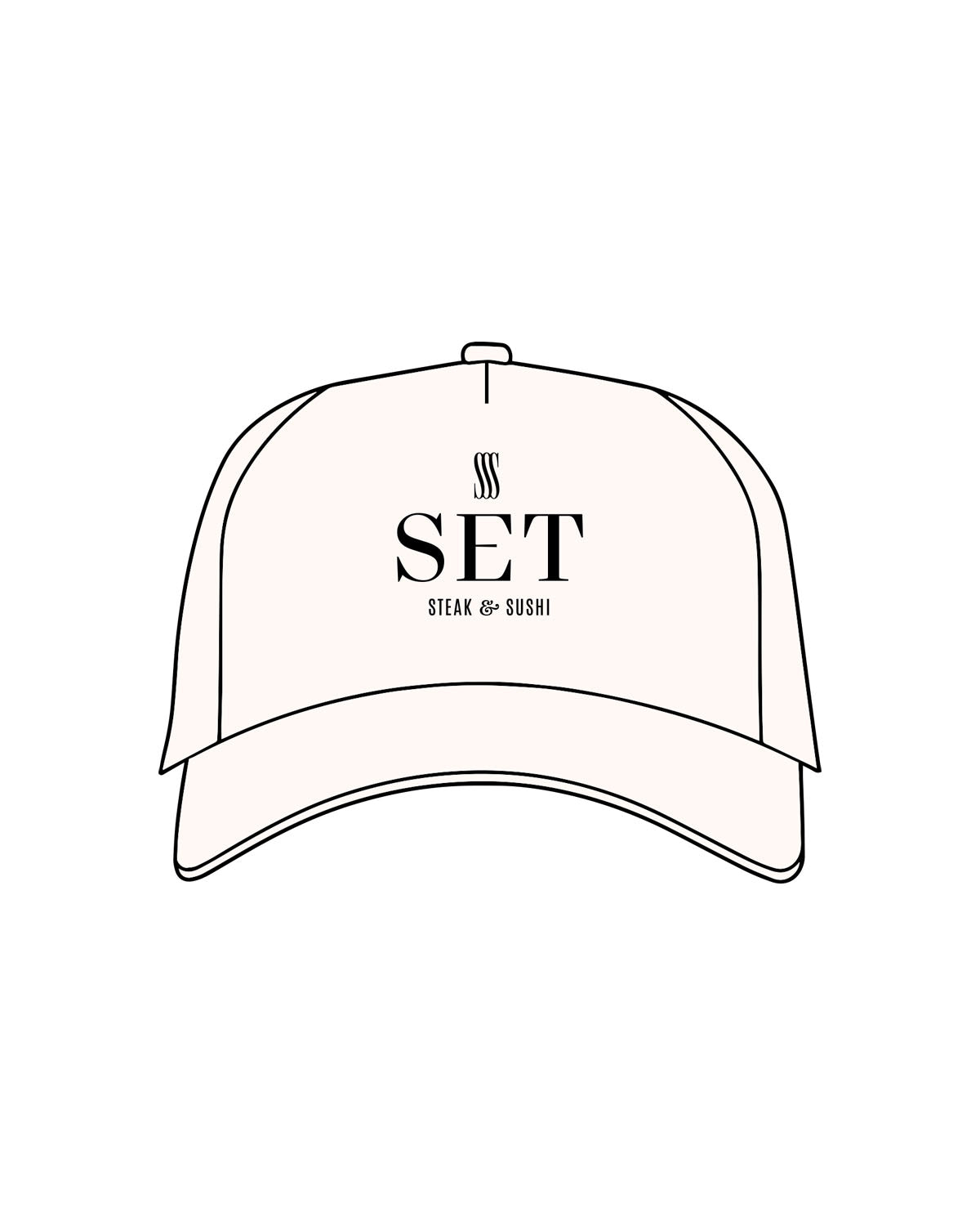 The Canvas Cap - Off White - Clique Hospitality - Center Crown - "SET" - Embroidered - Black
