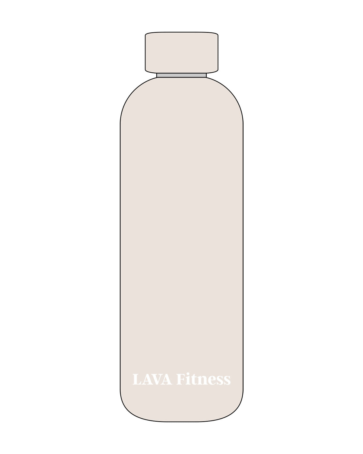 The Water Bottle - Off White - Lava - Center Bottom Body - Printed - White