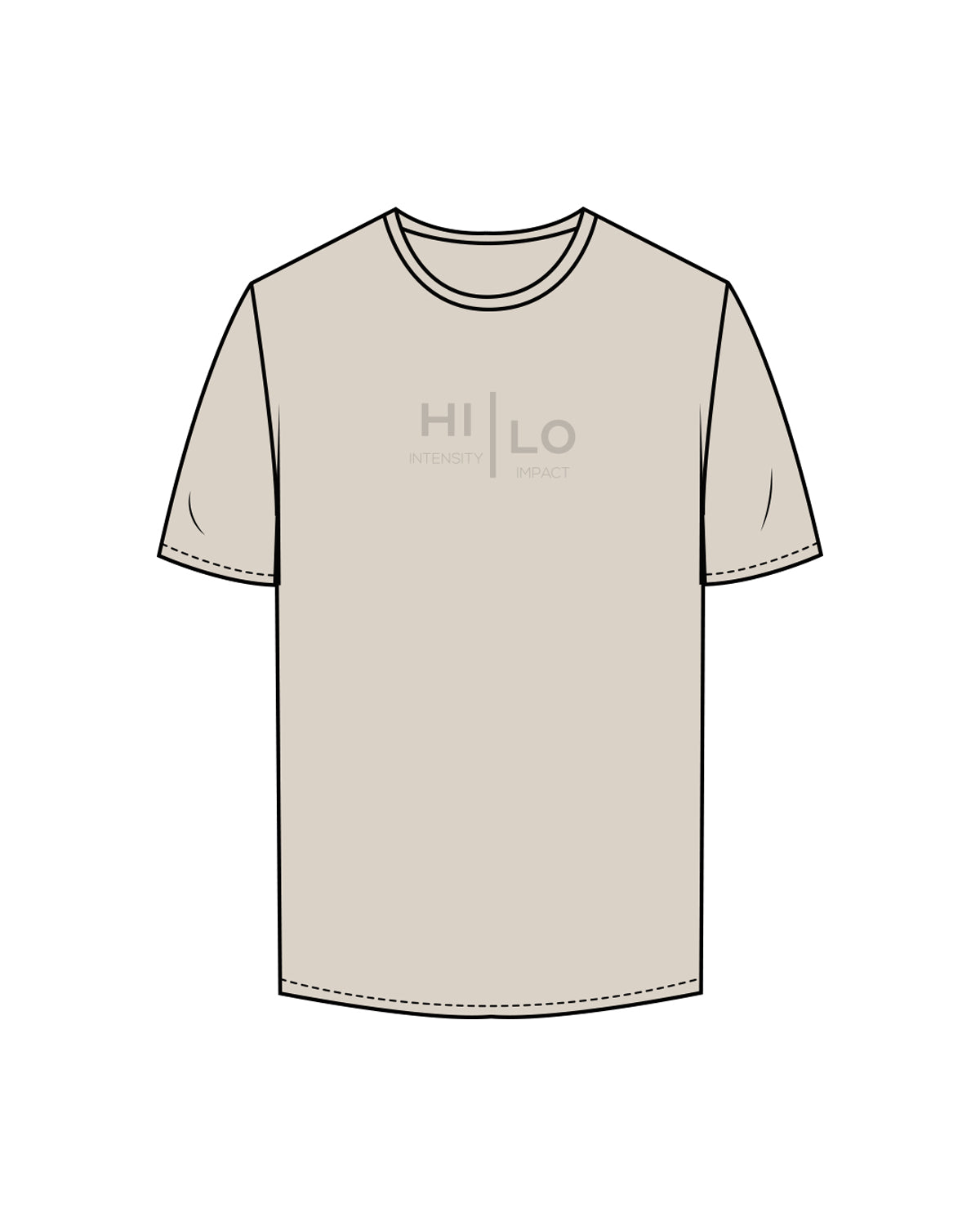 The Mens Tee - Bone - HiLo - Center Chest Stacked - Tone on Tone