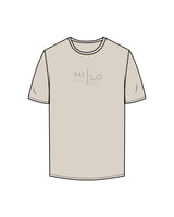 The Mens Tee - Bone - HiLo - Center Chest Stacked - Tone on Tone