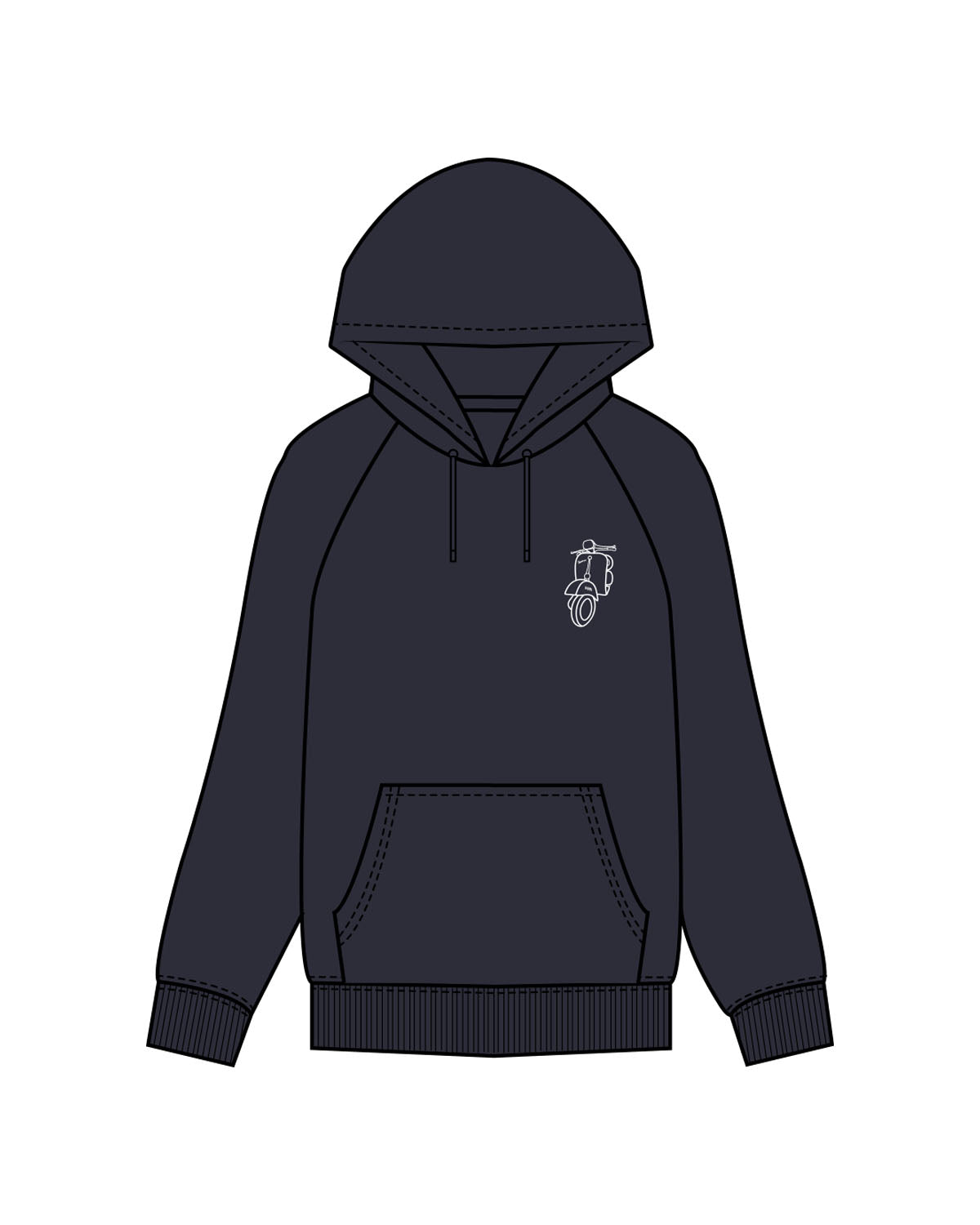 The Mens Heavyweight Hoodie - Midnight - Bartab - Left Chest & Center Back - Printed - Full Color