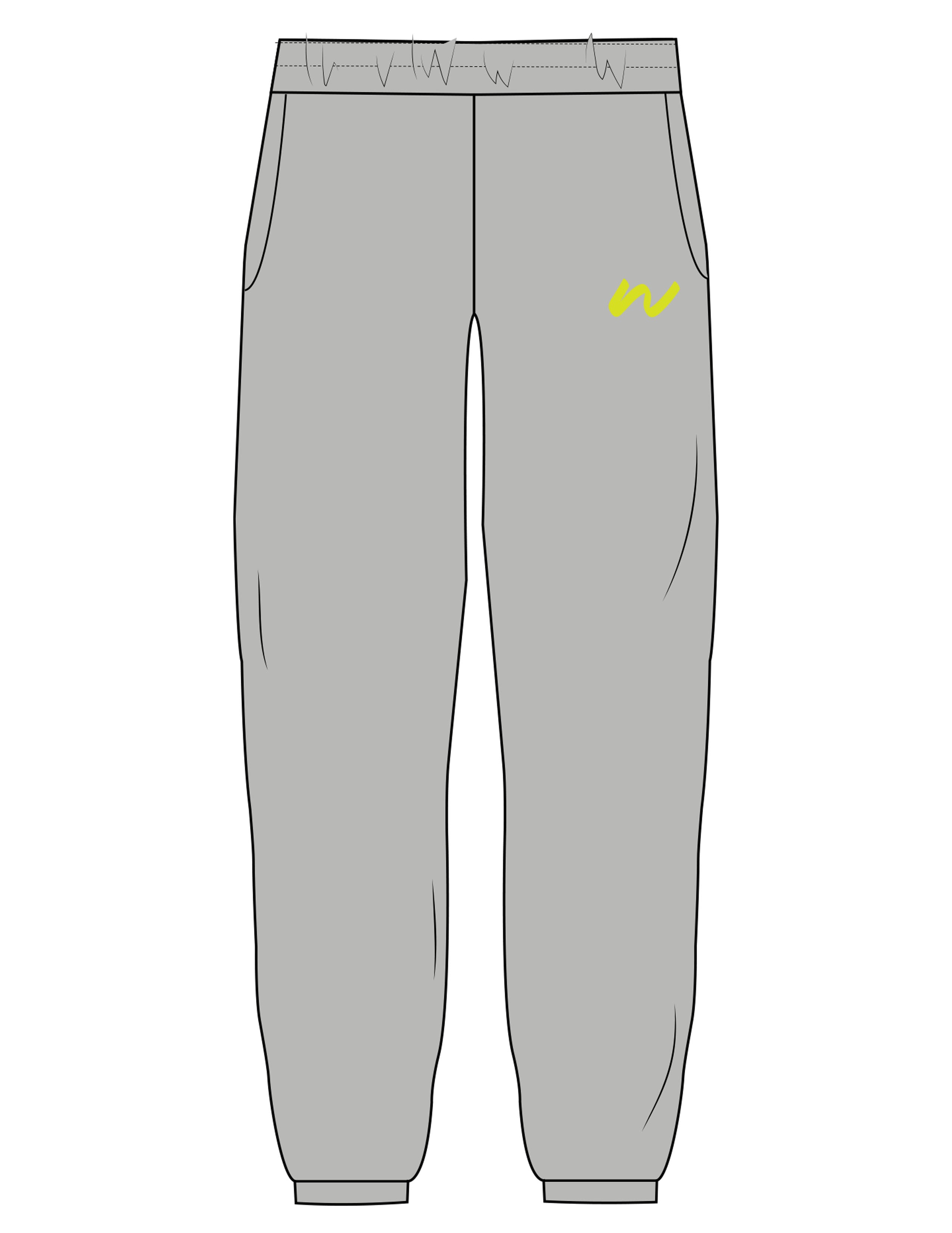 The Womens Sweatpants - Heather - Whit At Home - Left Leg - Printed - Lime