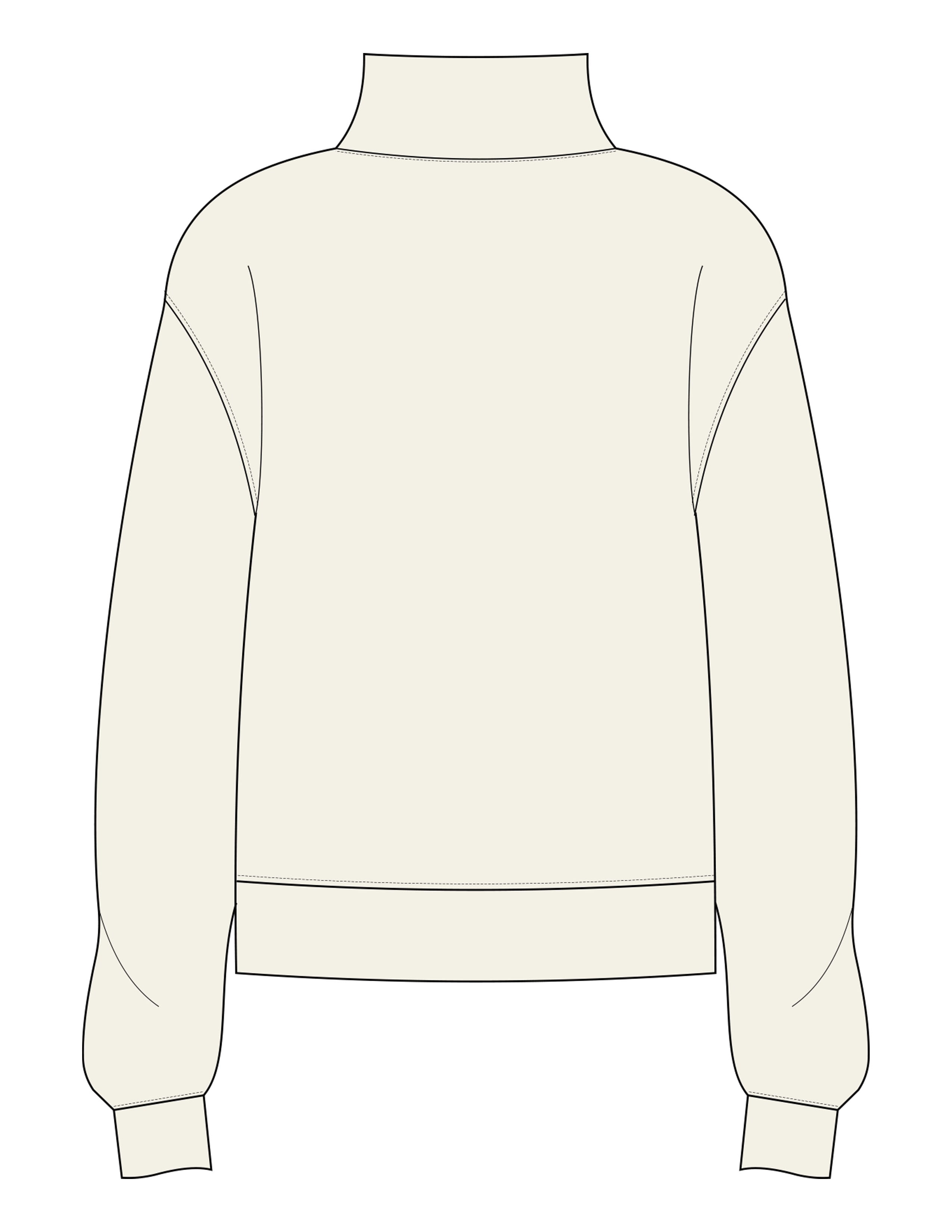 The Womens 1/4 Zip - Off White - Collective Studios - Left Sleeve - Printed - Light Grey