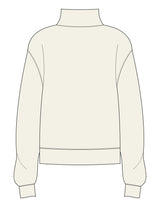 The Womens 1/4 Zip - Off White - Collective Studios - Left Sleeve - Printed - Light Grey