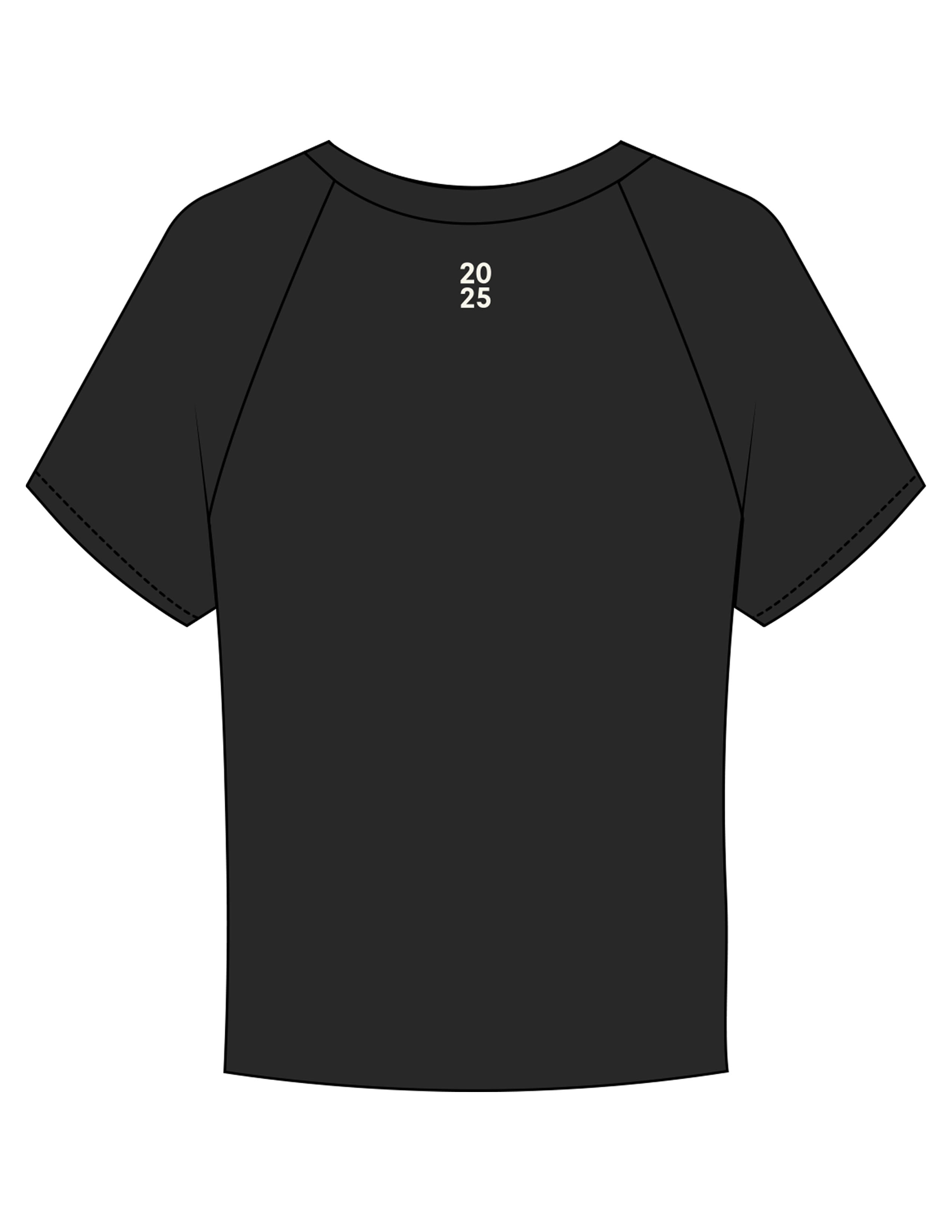 The Micro Rib Baby Tee - Black - D Lagree - Center Chest & Back Neckline - Printed - Natural