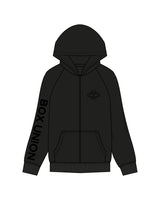 The Womens Zip Hoodie - Black - Box Union - Chest Left & Right Sleeve - Black