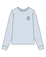 The Unisex Midweight Long Sleeve - Sky Blue - MD Hyperbaric - Left Chest Round & Back Illustration - Printed - Navy