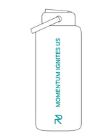 The Wide Mouth Water Bottle - White - Reform Studios - Center Stacked - Printed - Teal