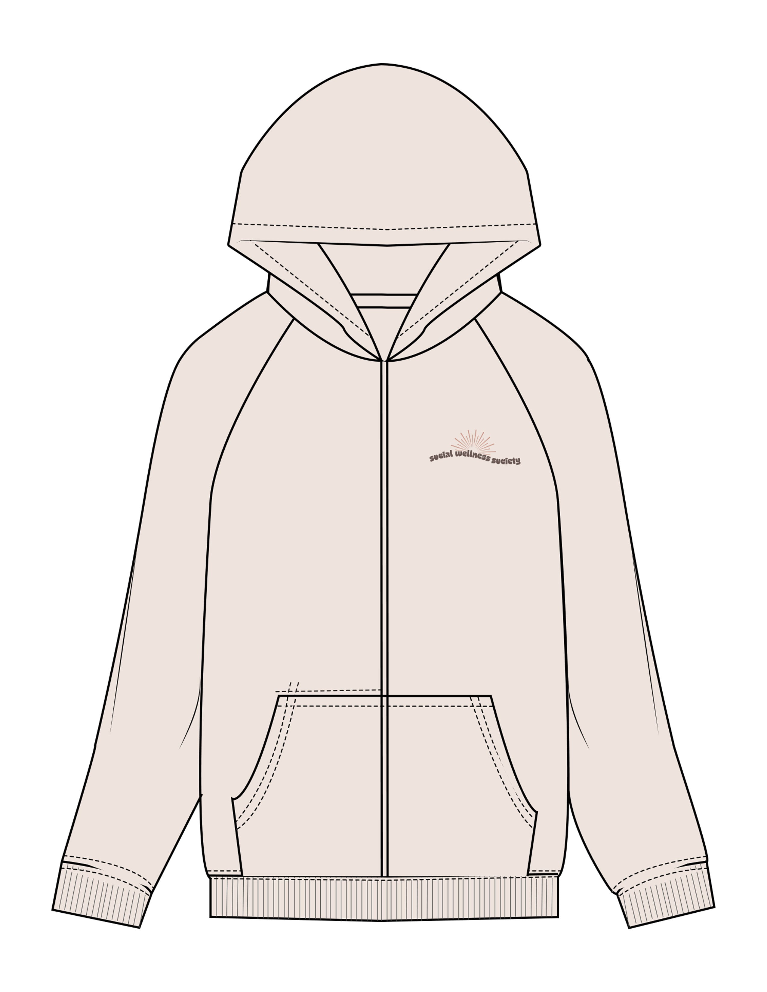 The Recycled Unisex Zip Hoodie - Polar - SWS - Left Chest - Printed - Full Color