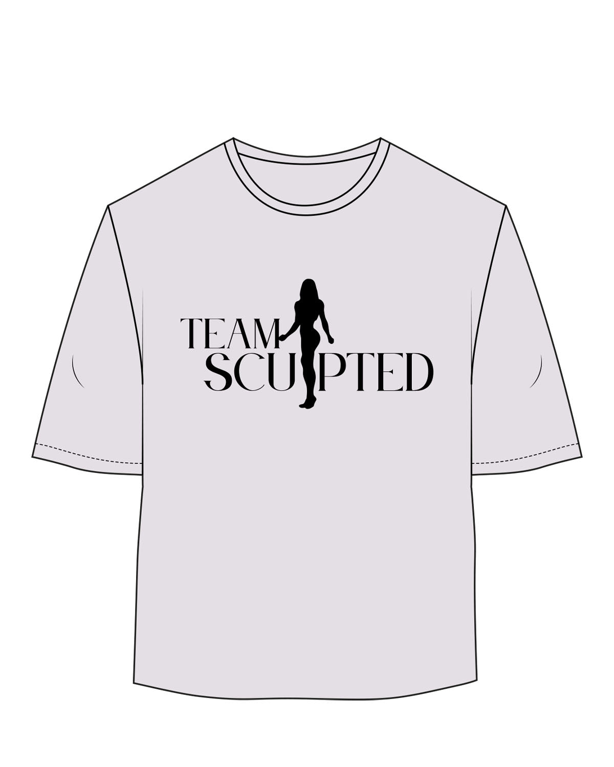 The Womens Oversized Tee - Orchid - Team Sculpted - Center Chest - Printed - Black