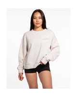 The Womens Crewneck - Bone - Sugaring Place - Left Chest Stacked & Back Center Stacked - Cinereous