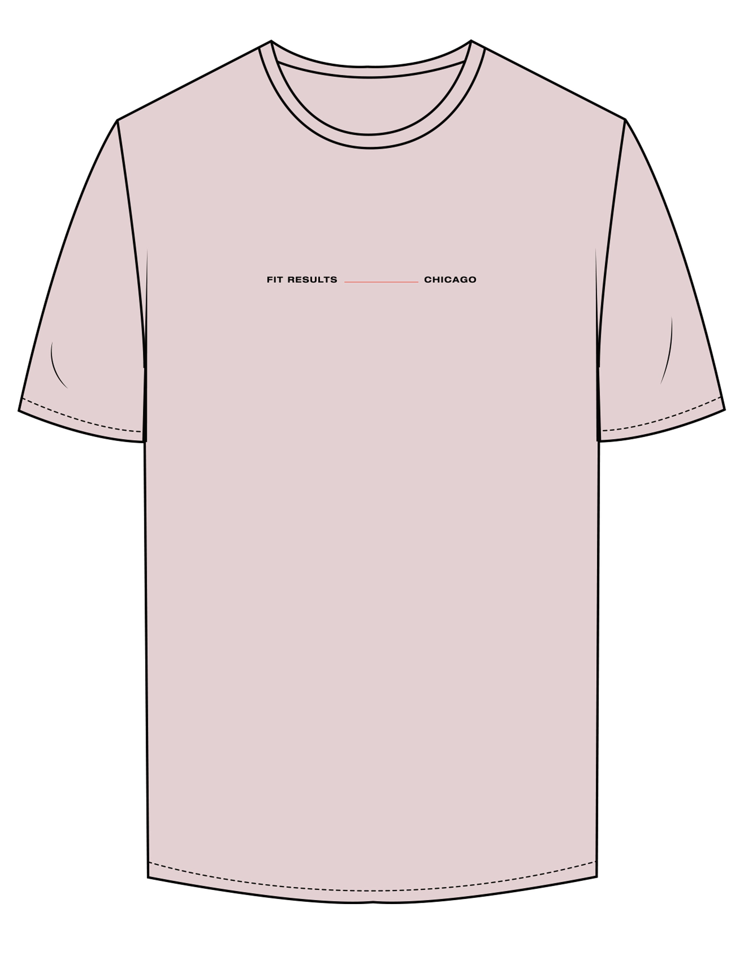 The Mens Tee - Pink - Fit Results - Center Chest & Back Neckline - Full Color