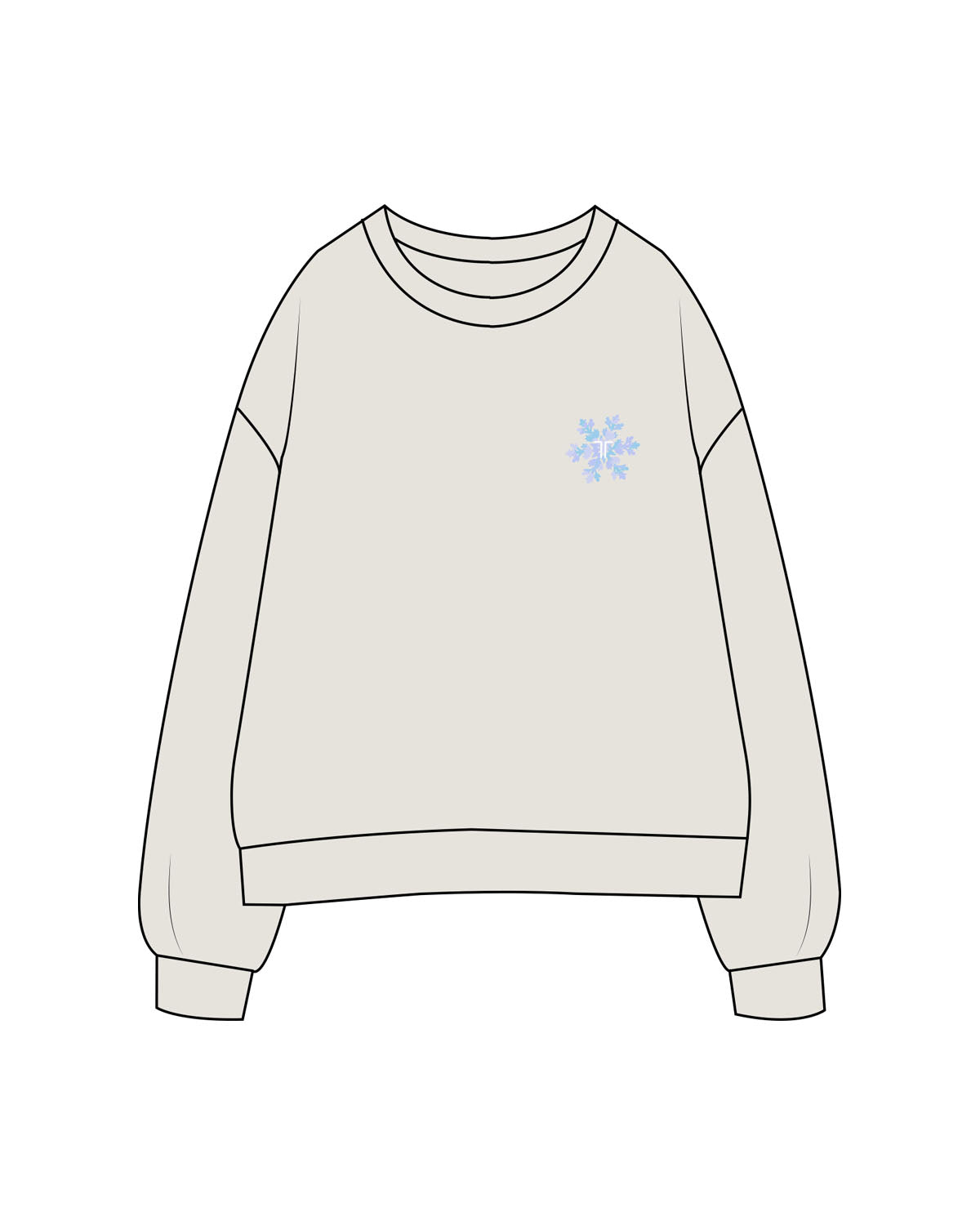 The Womens Crewneck - Washed Bone   - Tight Dallas - Left Chest - & Back - Printed  - Full Color