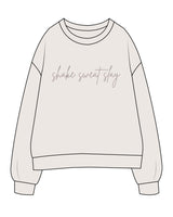 The Womens Crewneck - Bone - Core Collective - Center Chest & Back Neckline - Tone on Tone