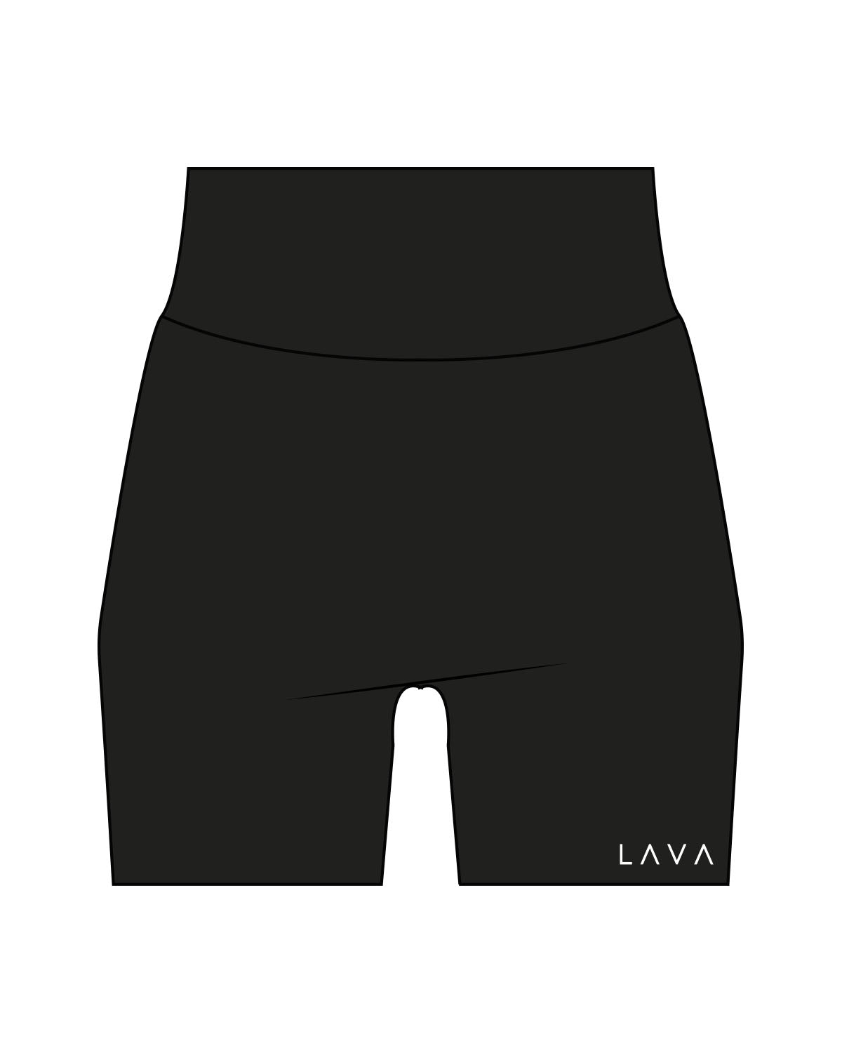 The Basic Short - Black - Lava - Bottom Left Leg & Back Waist - White