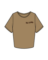 The Crop Tee - Sand - Choice - Left Chest "BE KIND" - Brown