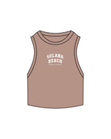 The Ribbed Crop Tank - Clay - Lisel Lewis- Center Chest - Embroidered - White