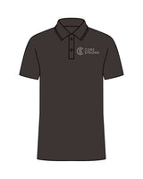 The Mens Polo - Charcoal - Core Strong - Left Chest - Printed - White