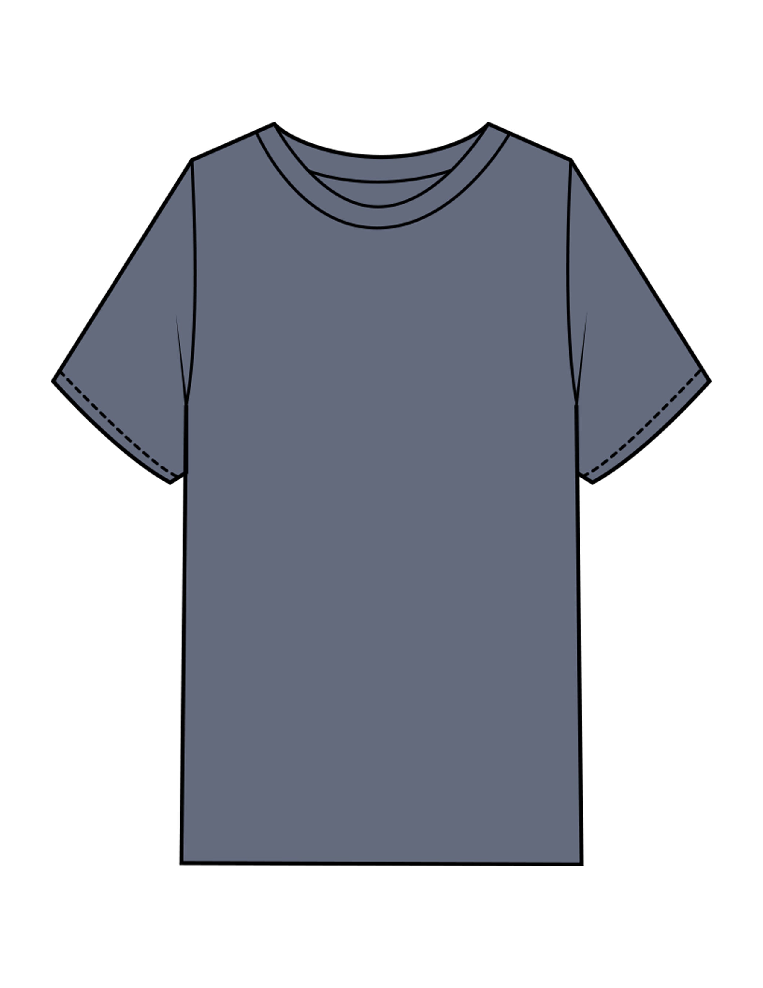 The Mens Heavyweight Tee - Washed Indigo - Komo Studio - Back Stacked - Printed - White