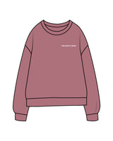 The Midweight Unisex Crewneck - Washed Maroon - The Booty Shop - Left Chest & Center Back Stacked " DADDY" - Printed - White