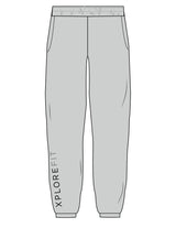 The Womens Sweatpants - Storm - XPLOREFIT - Right Leg - Printed - Full Color