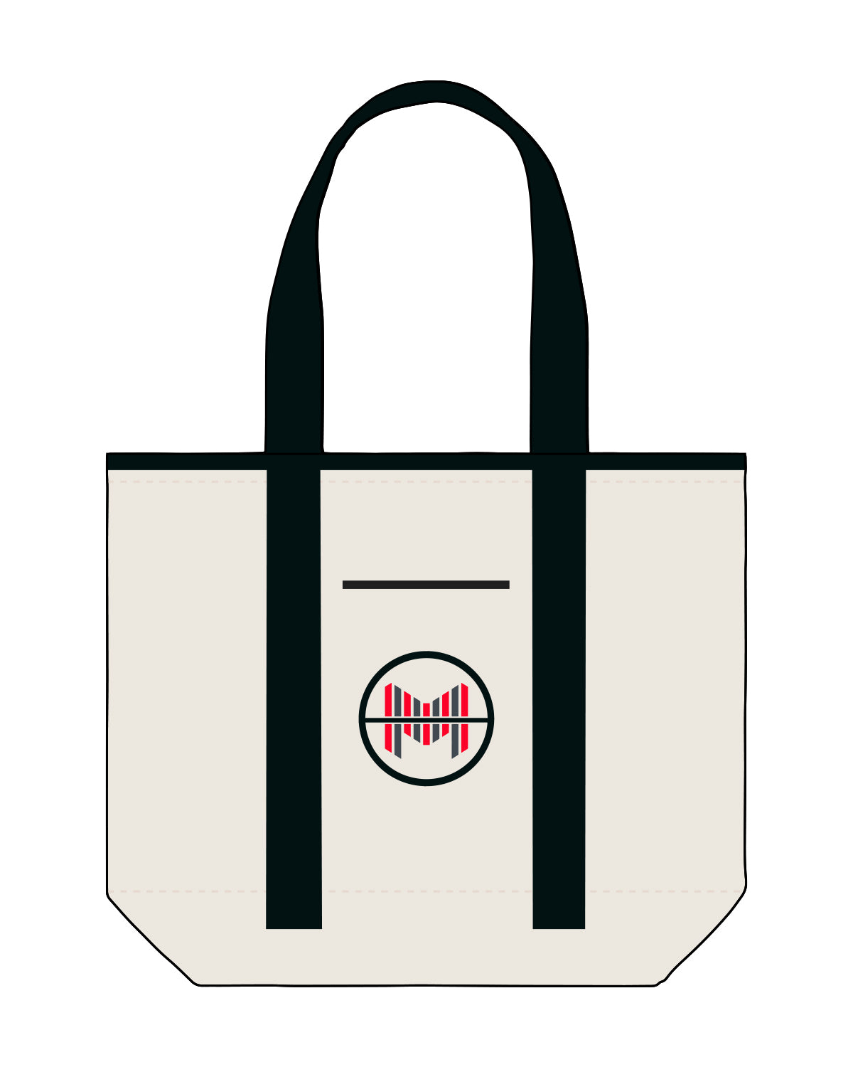 The Contrast Tote Bag - Natural / Black - TML - Front Center - Full Color