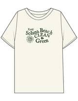 The Mens Boxy Tee - Off White - CSB - Center Chest Stacked - Printed - Green