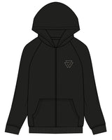 The Mens Zip Hoodie - Black - Commit Fitness - Left Chest & Full Back - Oat